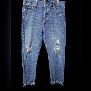 Women's Size 10 High Rise Cheeky Straight Gap Denim Jeans distressed‎